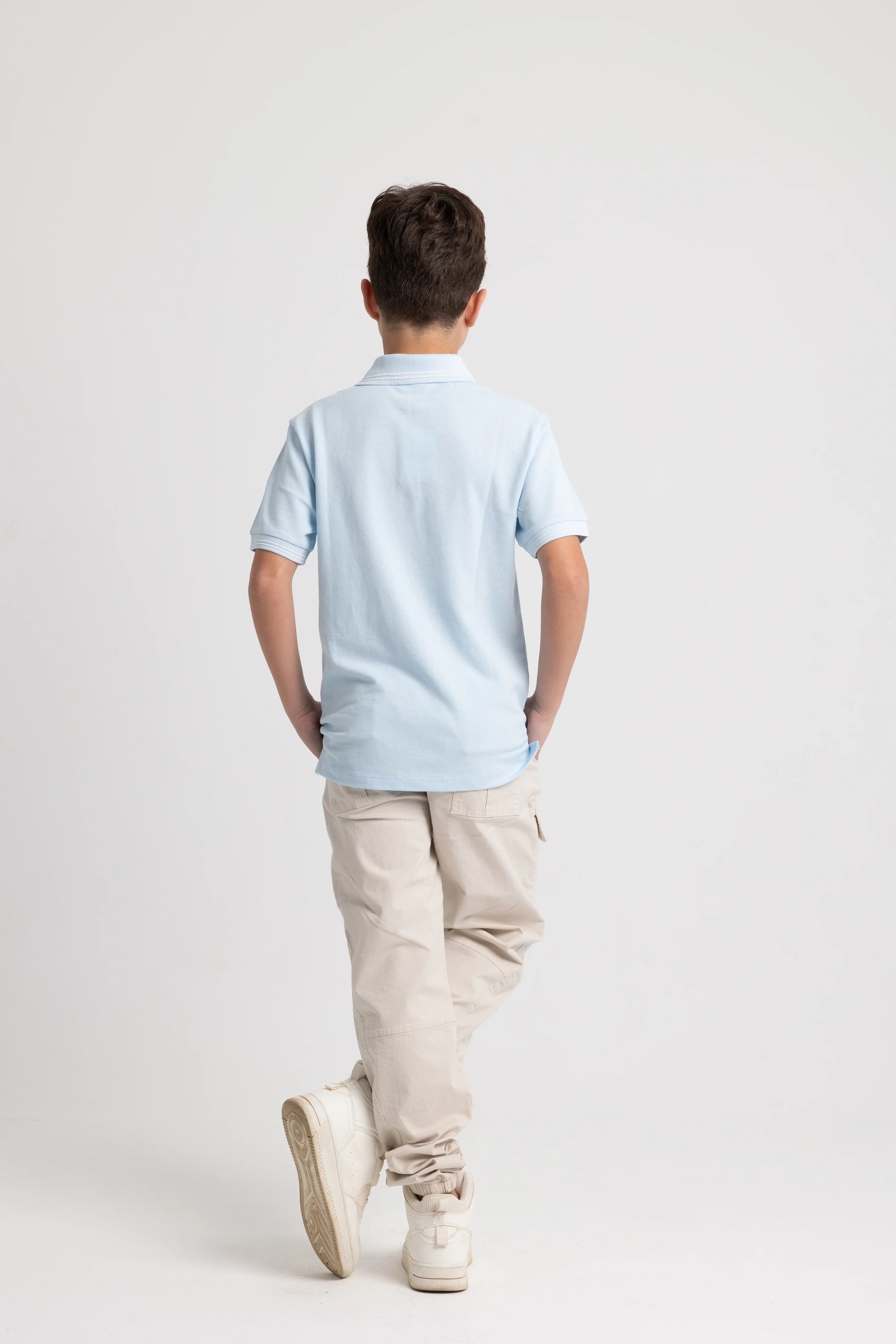 Boys Cotton Plain Polo Shirt