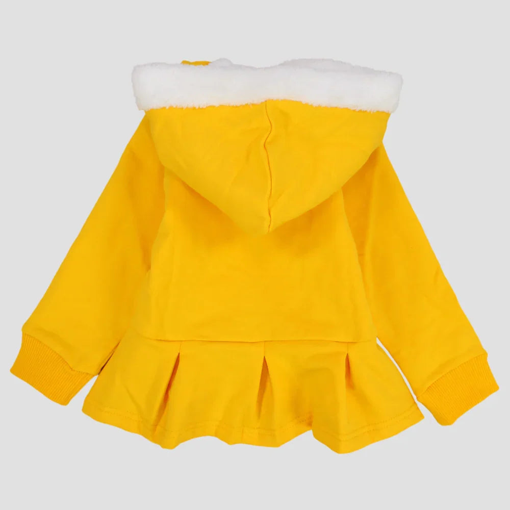 Yellow Long-Sleeved Hooded Jacket