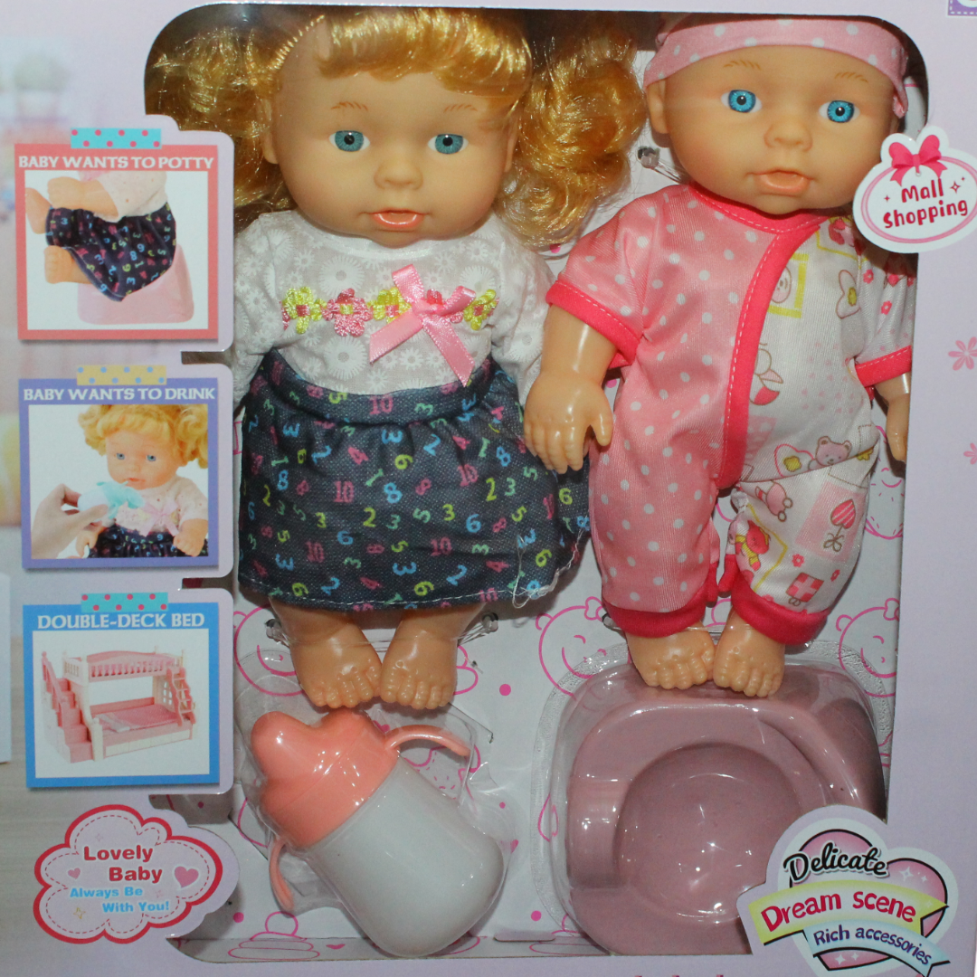 Twin Baby Dolls Playset with Bunk Bed & Accessories