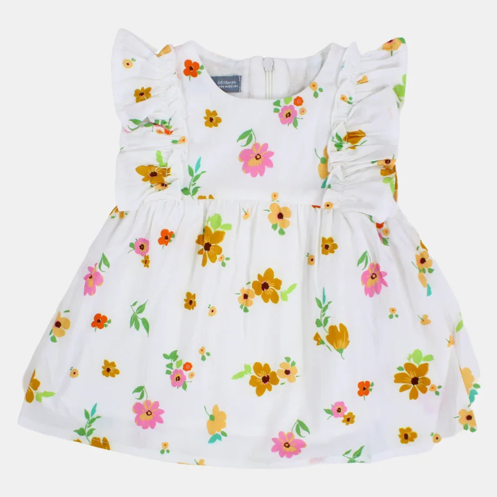 Baby Girls Sleeveless Cotton Floral Dress