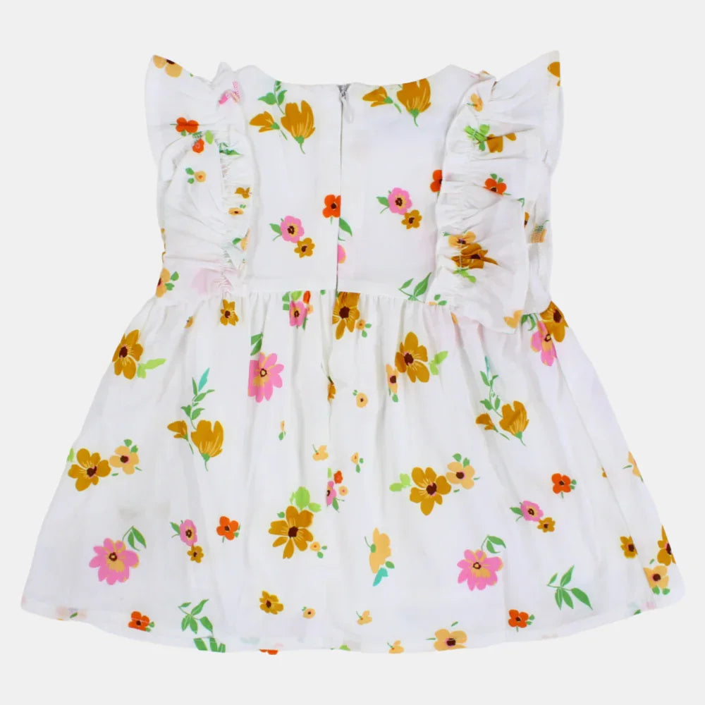 Baby Girls Sleeveless Cotton Floral Dress