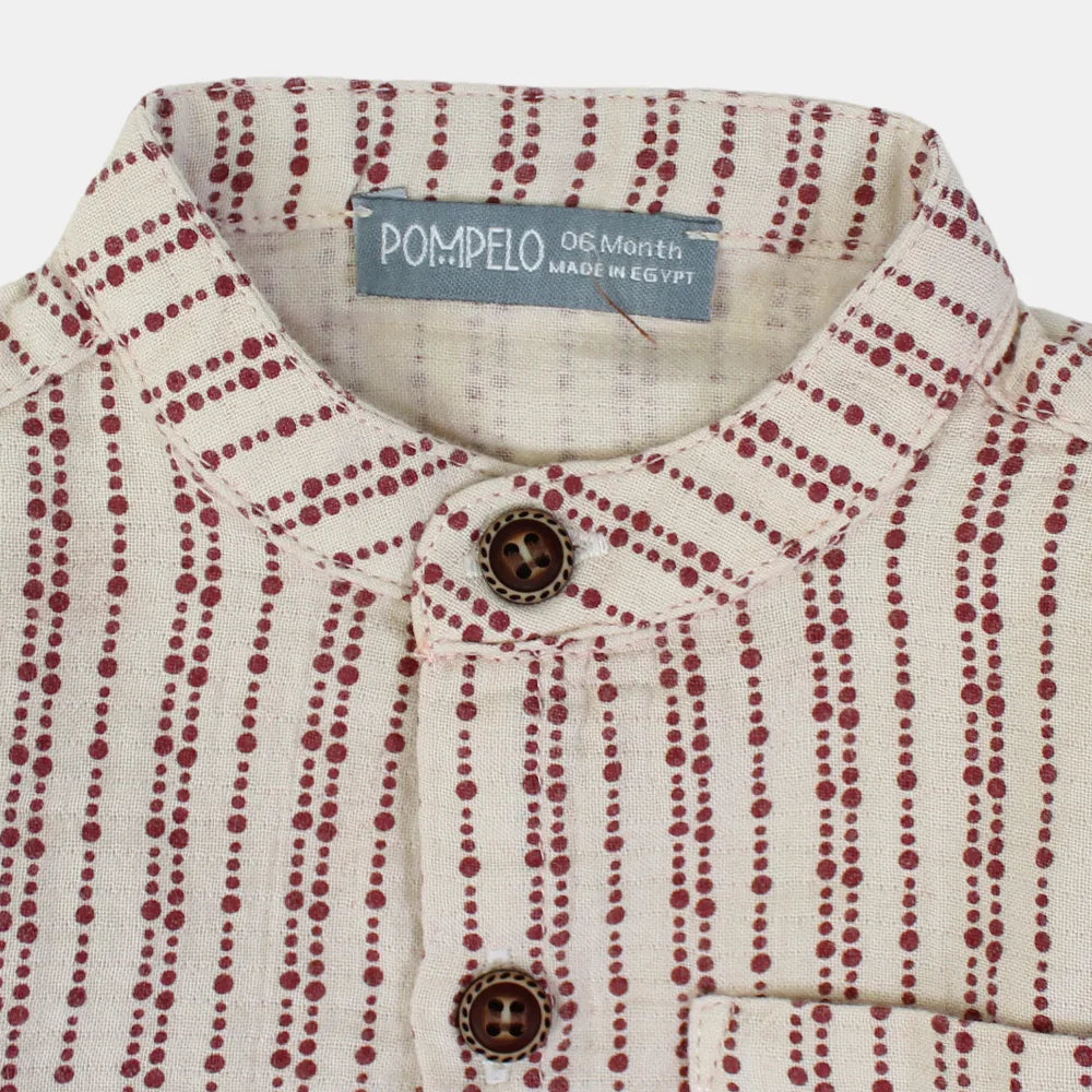 Baby Boys Cotton Shirt – Beige