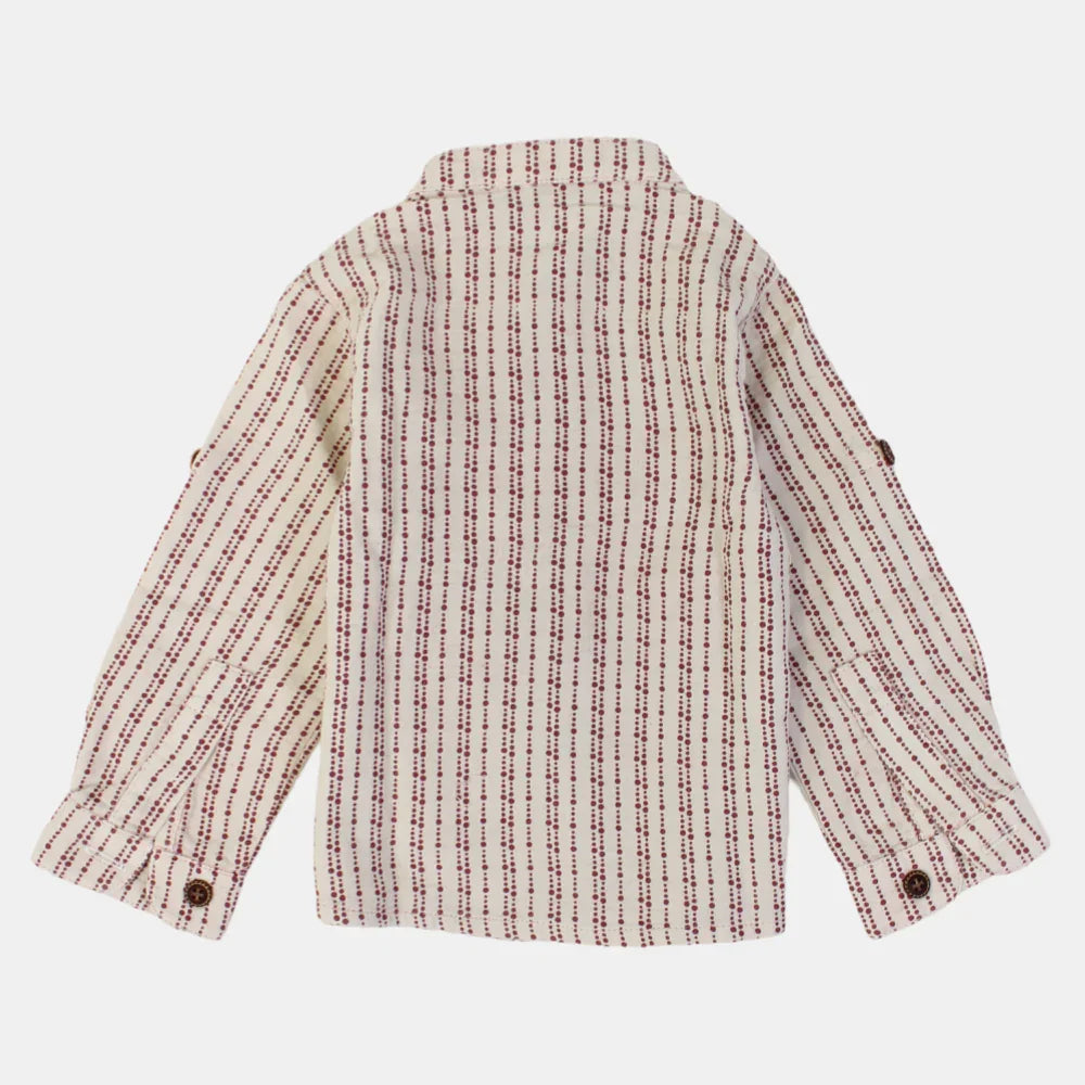 Baby Boys Cotton Shirt – Beige