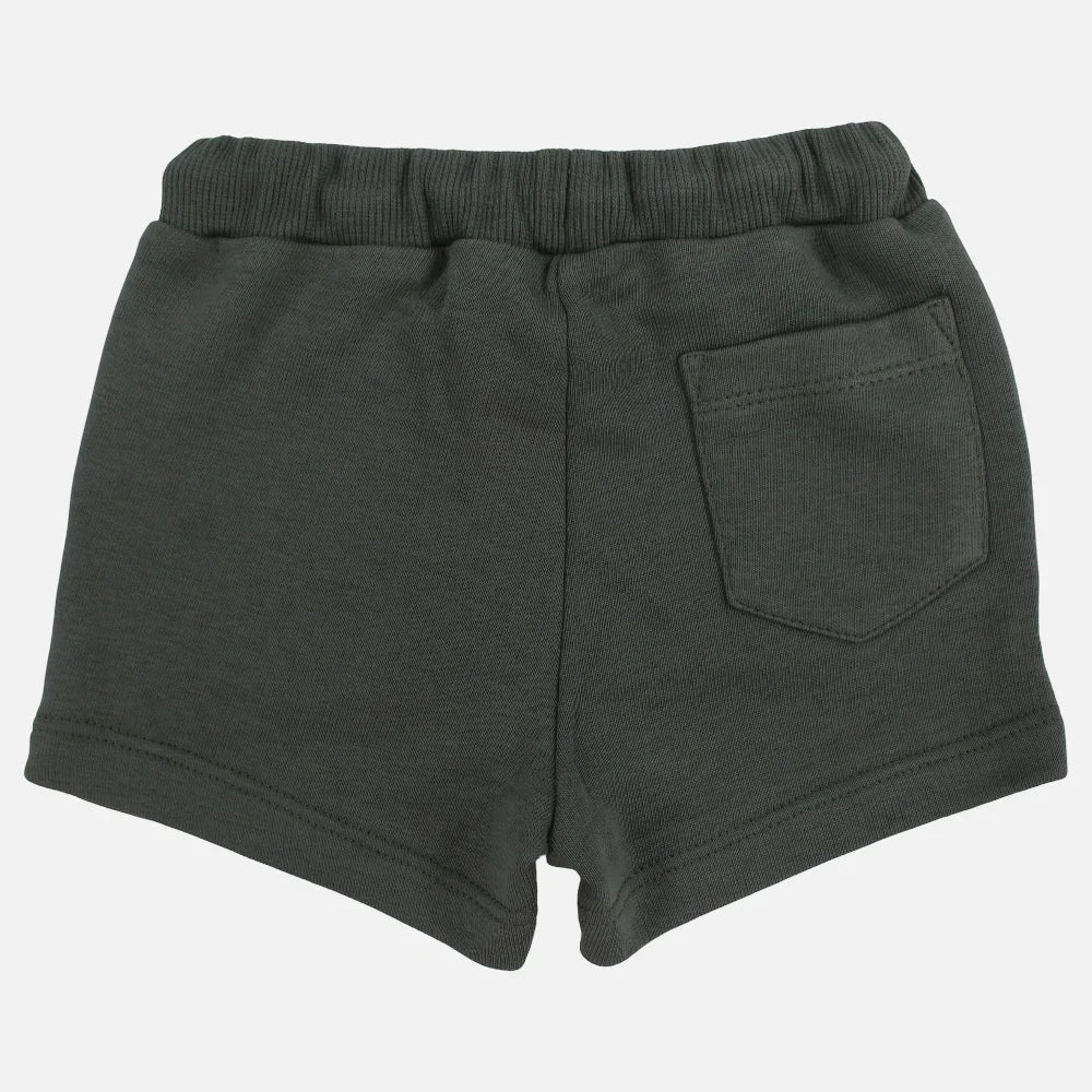 Baby Boys Shorts – Olive Green with Roaring Lion Design
