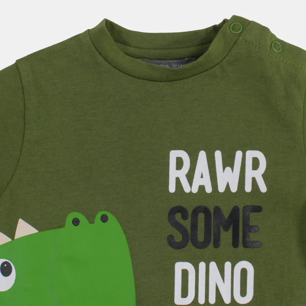 Baby Boys Cotton T-Shirt - Rawrsome Dino