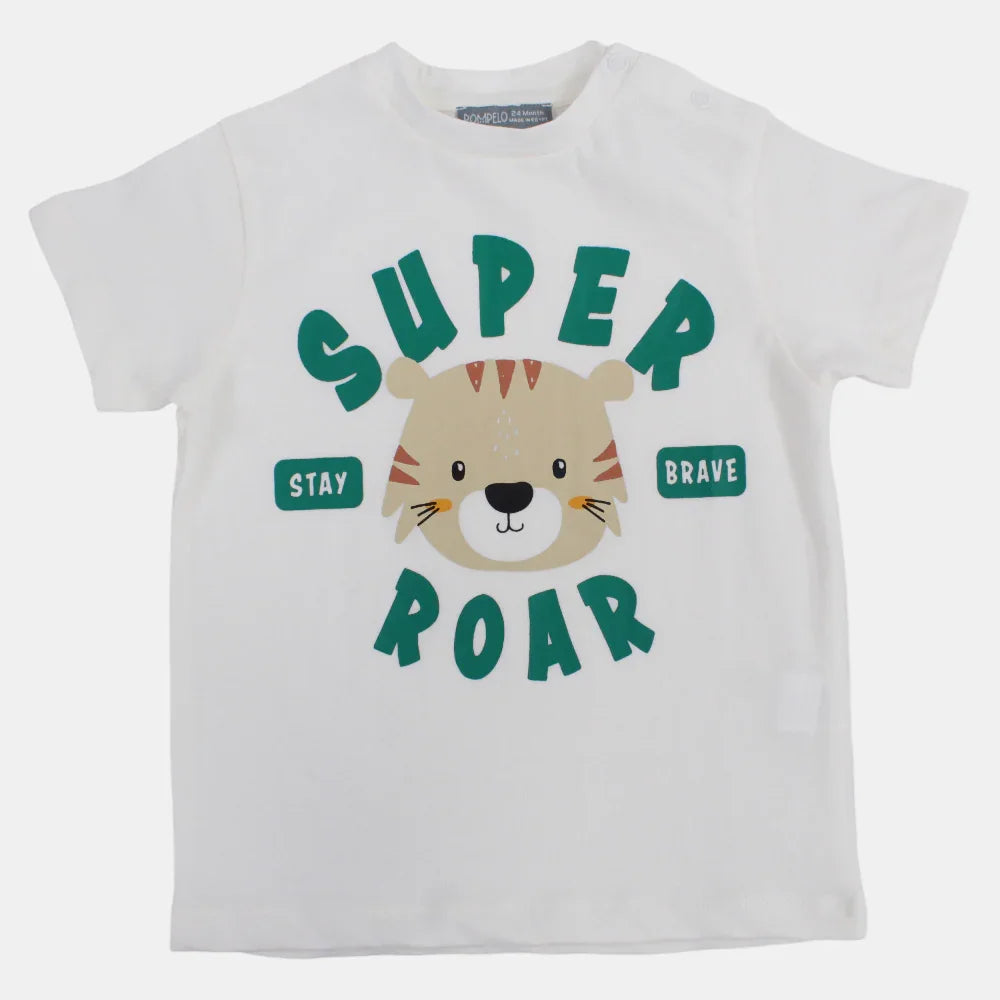Baby Boys Cotton T-Shirt – Animal Print
