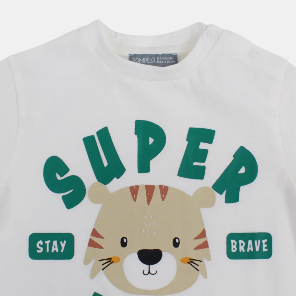 Baby Boys Cotton T-Shirt – Animal Print