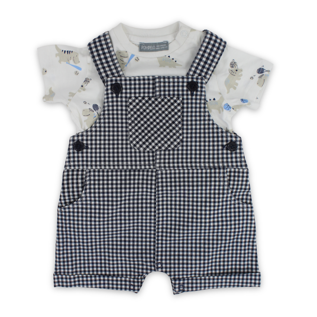 Baby Boys Cotton Dungarees – Navy - Clothing - Pompelo