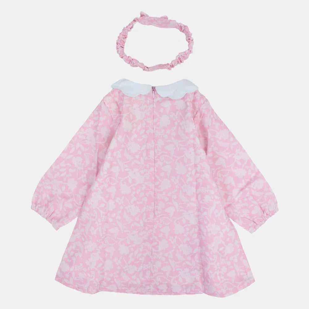 Baby Girls Long-Sleeved Dress – Pink