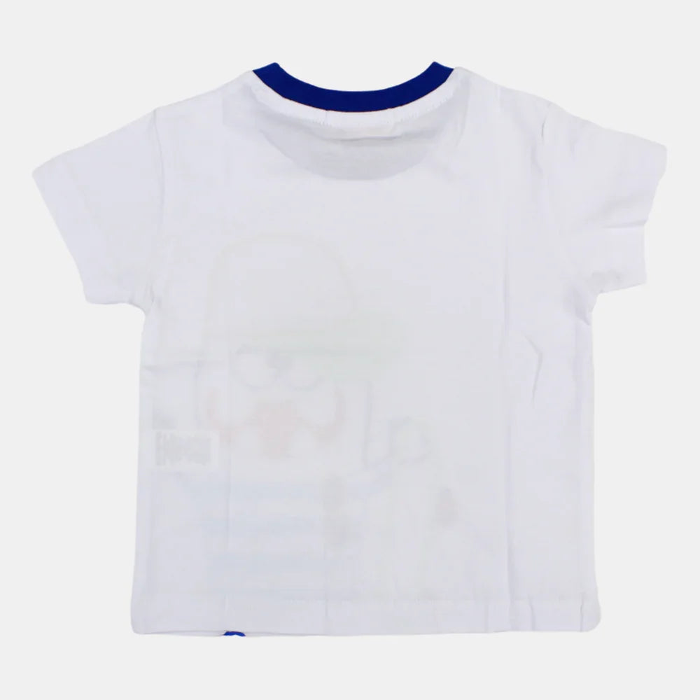 Baby Boys Cotton Short-Sleeved T-Shirt with a Fun Design