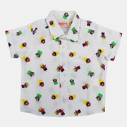 Boys Cotton Short-Sleeved Shirt with a Fun Design