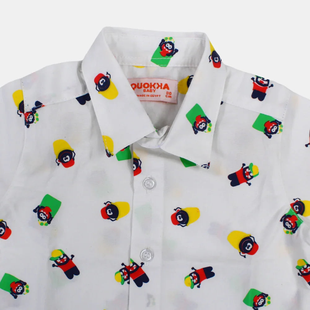 Boys Cotton Short-Sleeved Shirt with a Fun Design