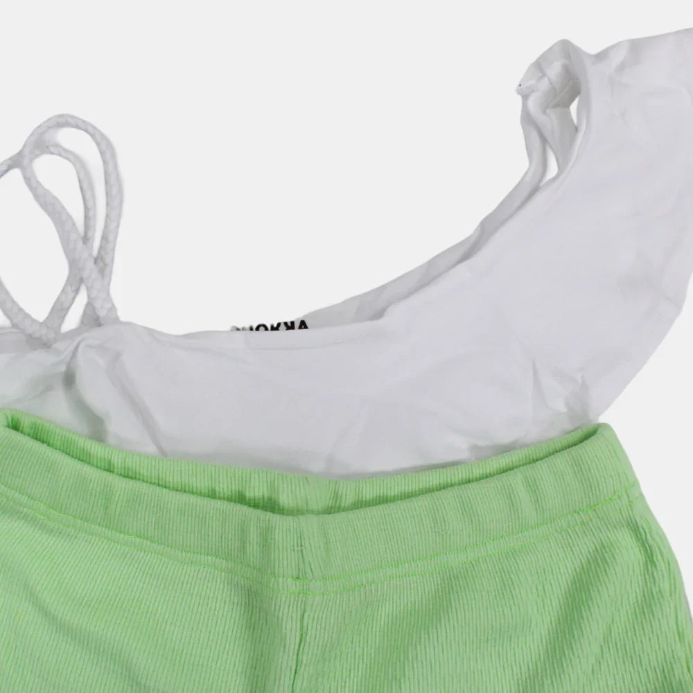 Girls Sleeveless Cotton 2-Piece Outfit Set