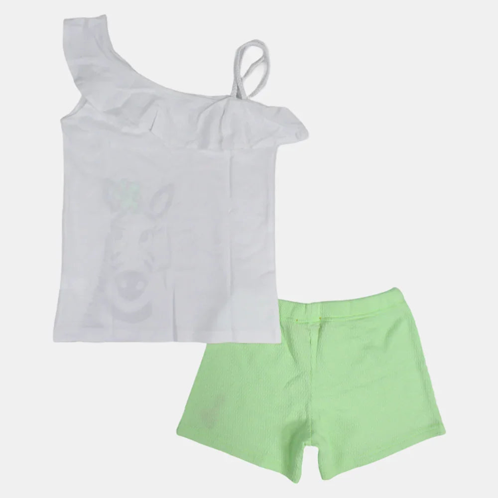 Girls Sleeveless Cotton 2-Piece Outfit Set