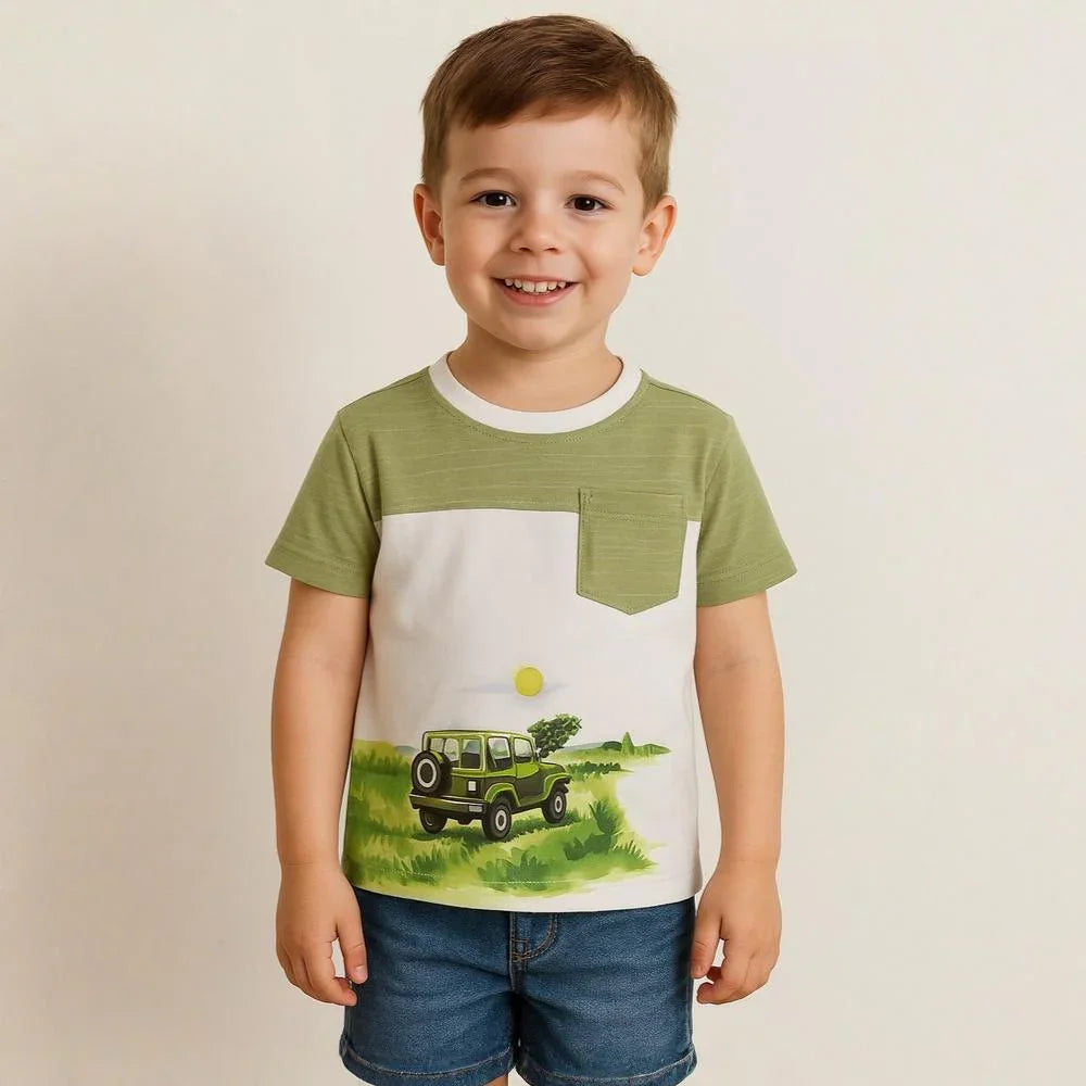 Boys Cotton T-Shirt – Jeep Design