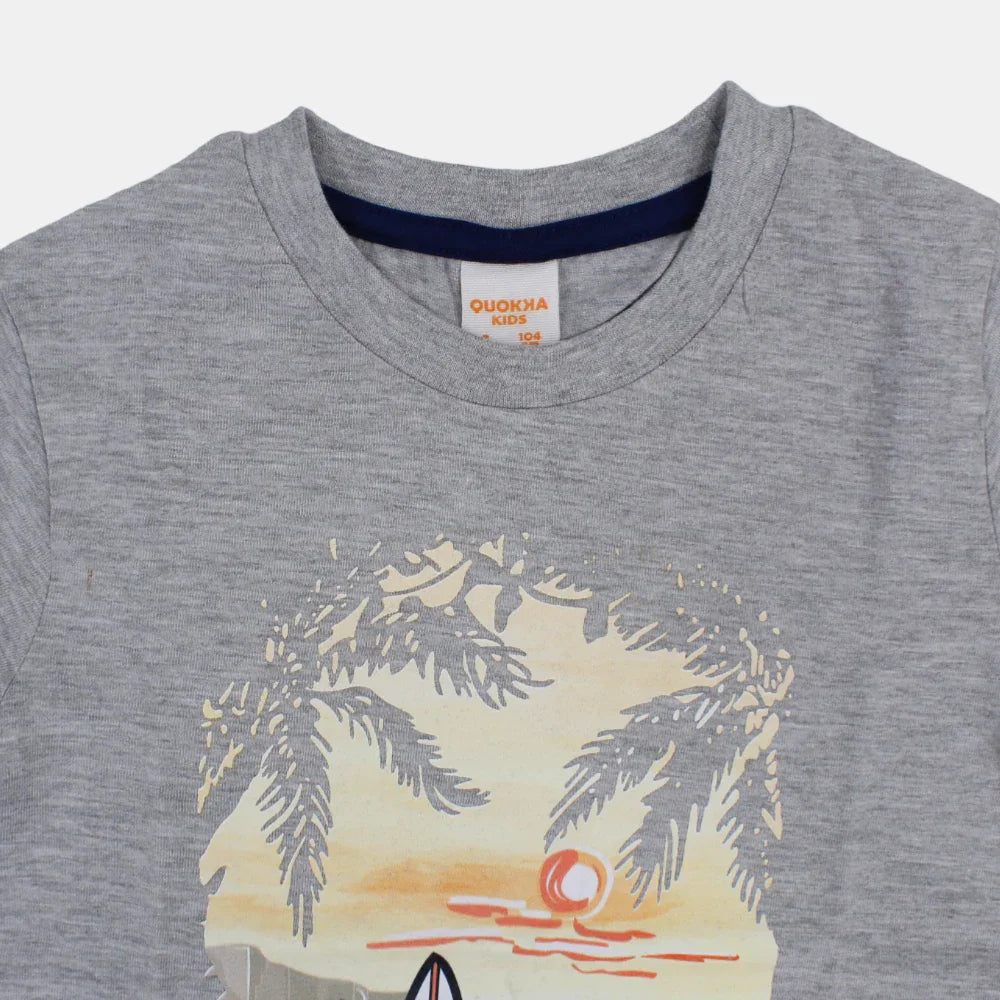 Boys Cotton T-Shirt - Cool Surfing Print