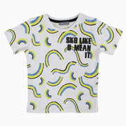 Baby Boys Cotton T-Shirt - White with Fun Print