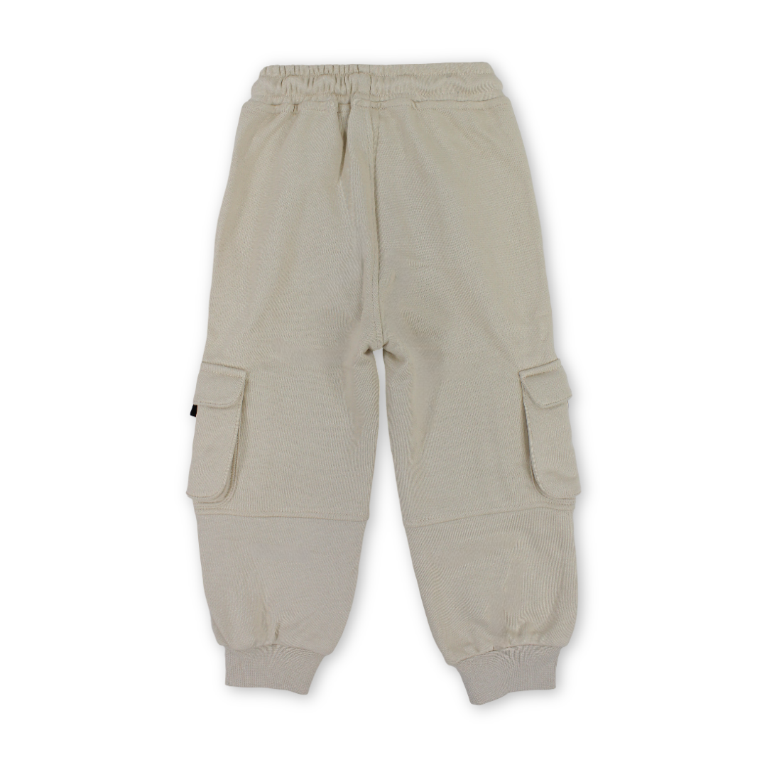 Boys Cotton Sweat Pants – Beige
