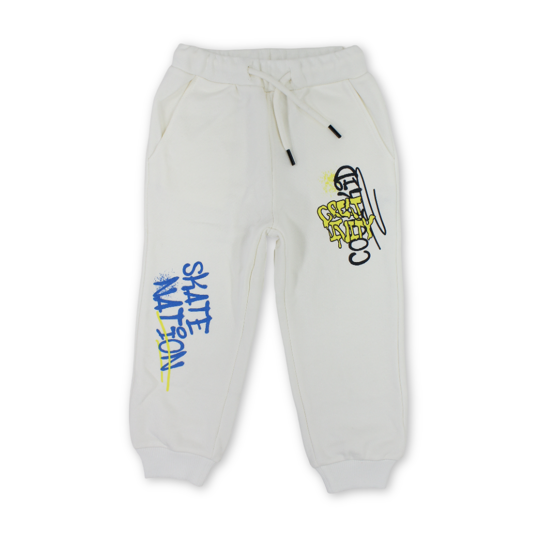 Boys Cotton Sweat Pants – Off-White - Clothing - Pompelo