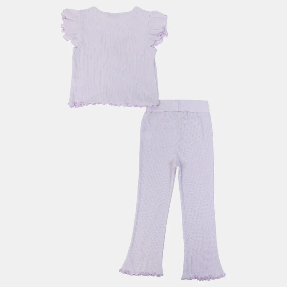 Girls Cotton 2-Piece Outfit Set - Butterfly Design