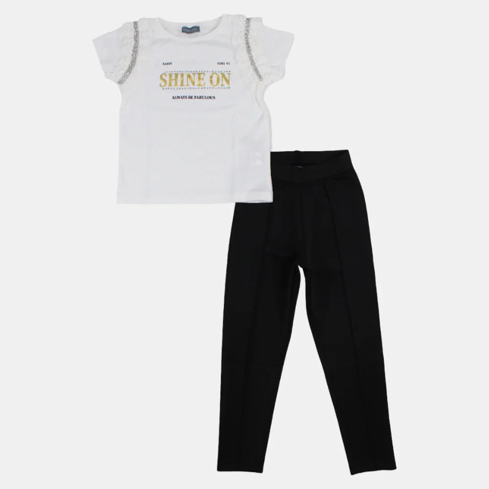 "Shine On" Girls Cotton 2-Piece Outfit Set