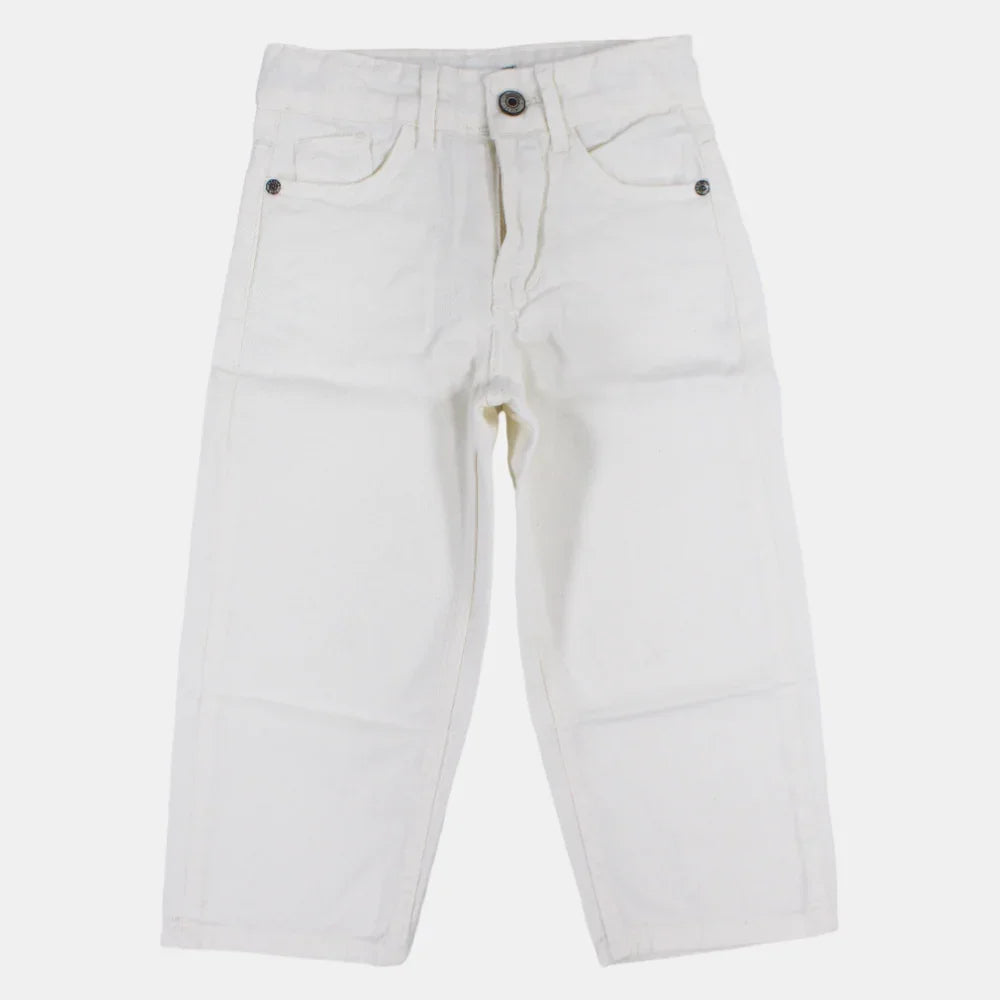 Girls White Gabardine Pants