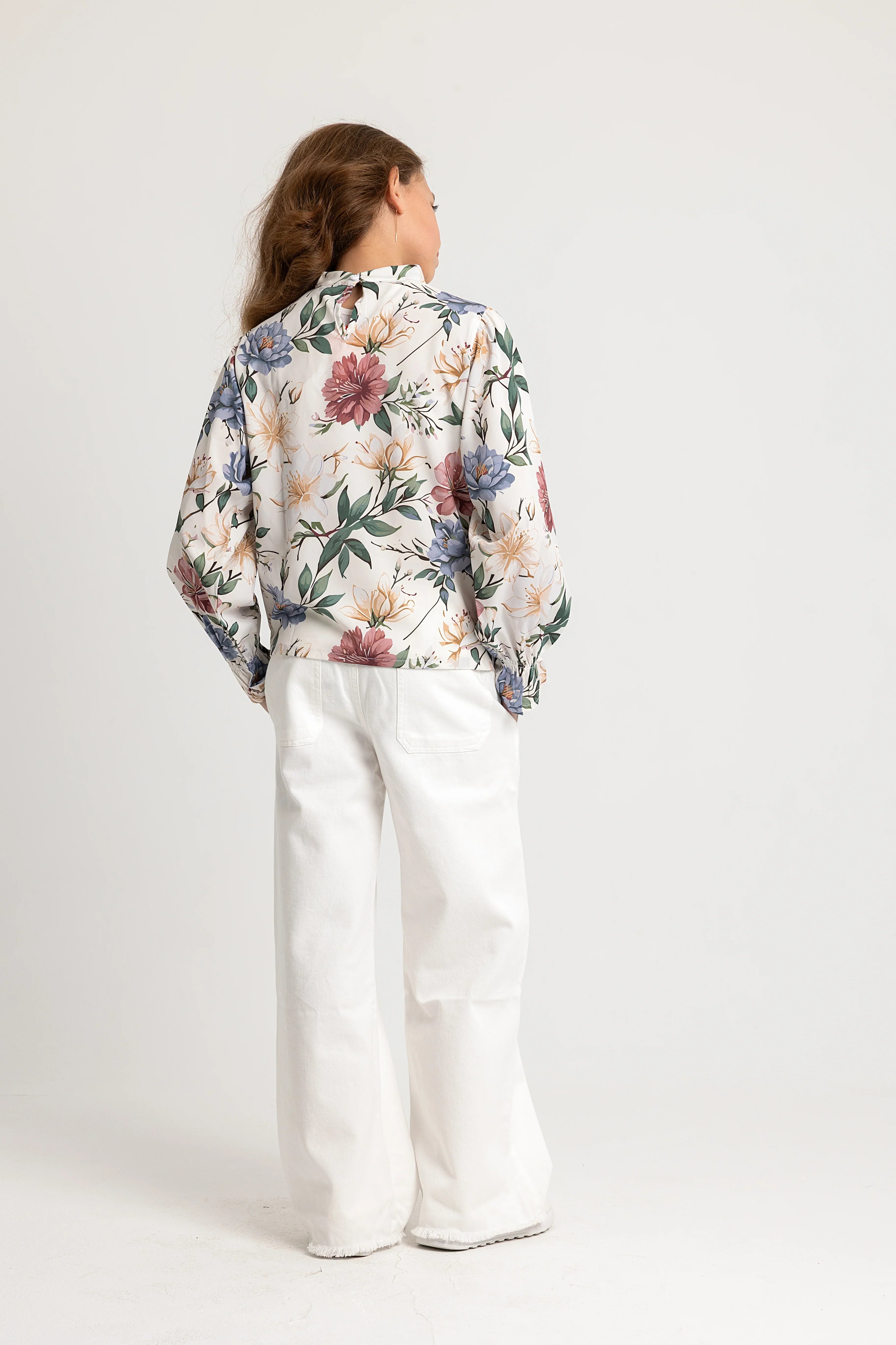 Girls Printed Long-Sleeved Blouse