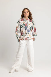 Girls Printed Long-Sleeved Blouse