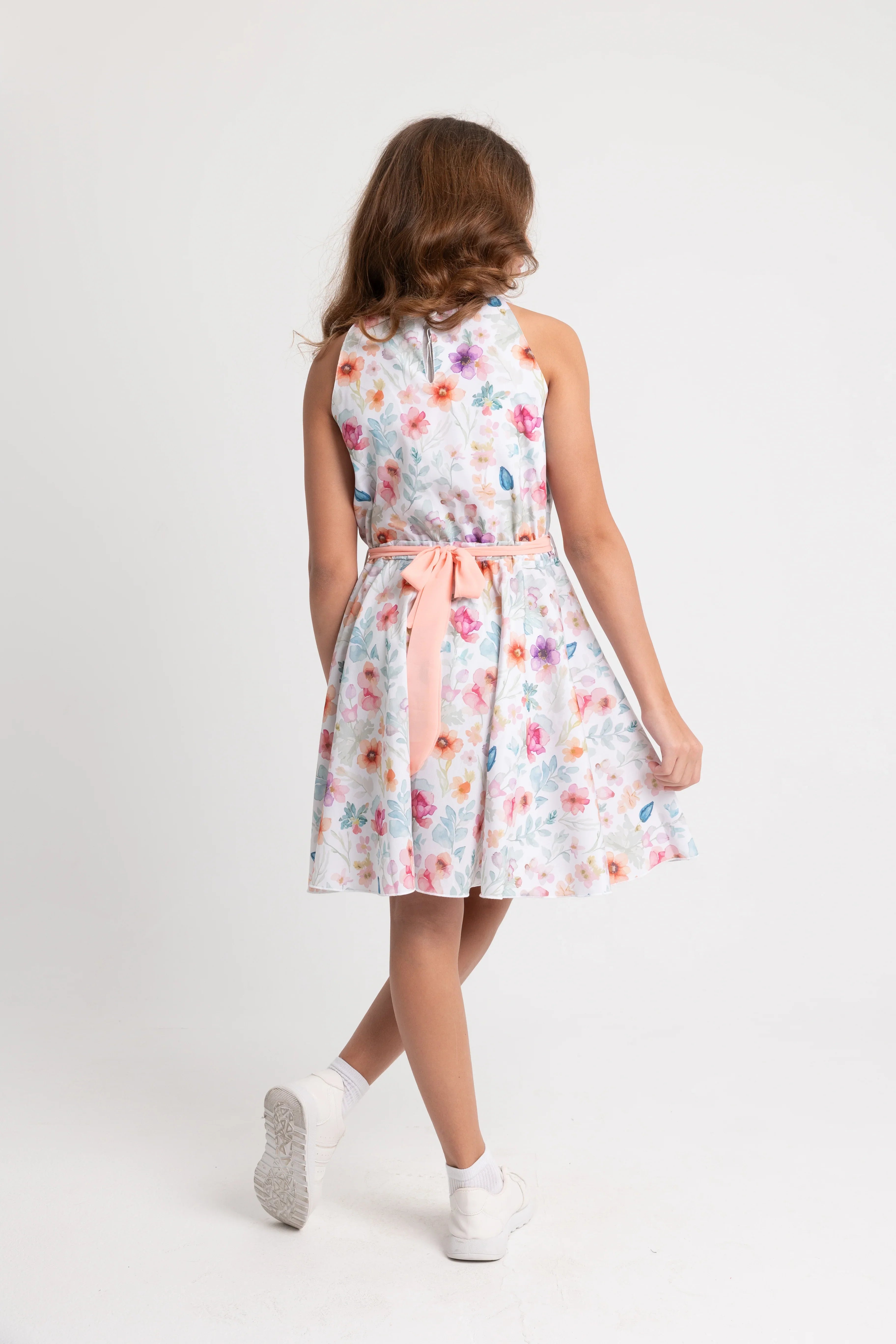 Girls Sleeveless Printed Dress