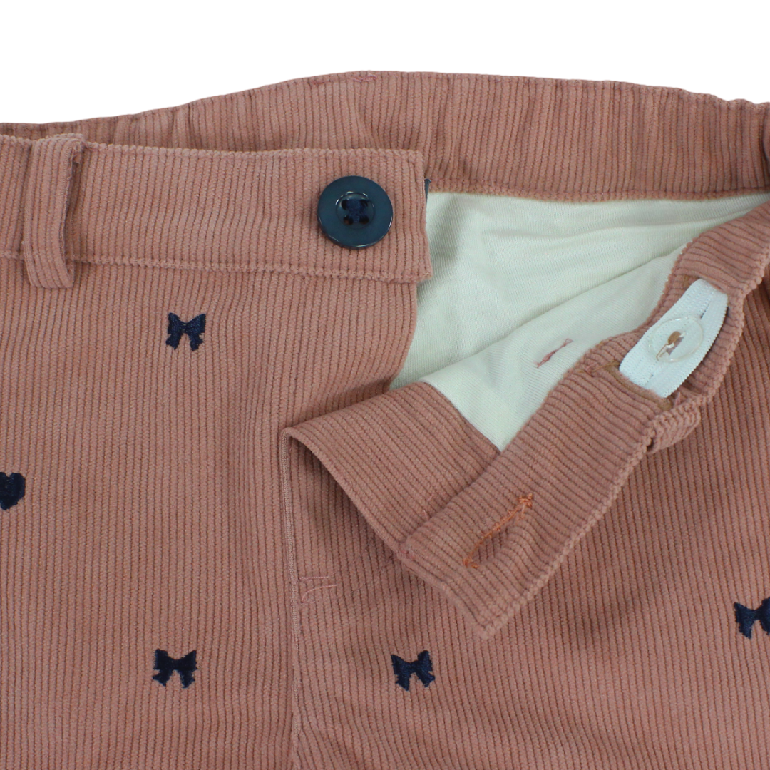 Baby Girls Velvet Pants – Dusty Pink