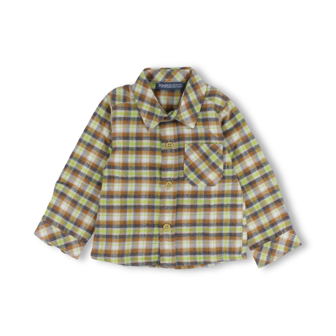 Baby Boys Wool Shirt – Checkered Print