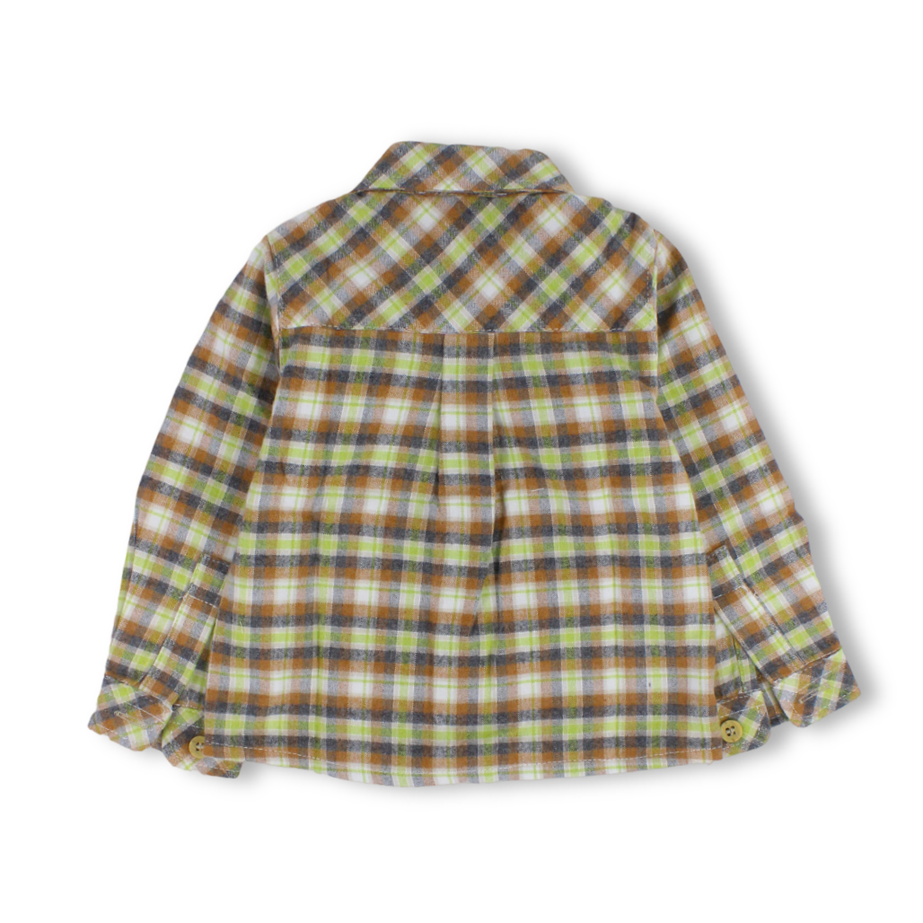 Baby Boys Wool Shirt – Checkered Print