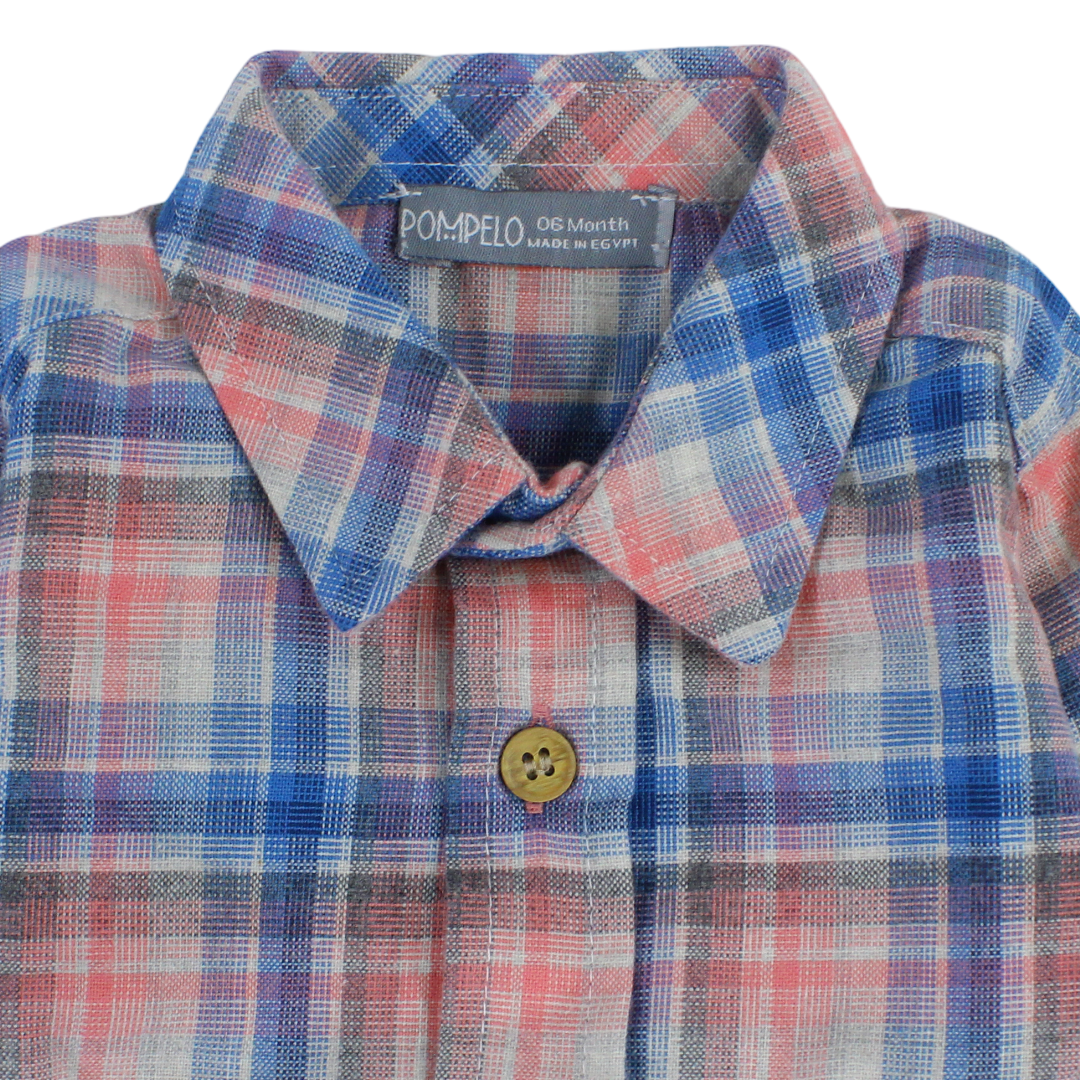Baby Boys Wool Shirt – Checkered Print
