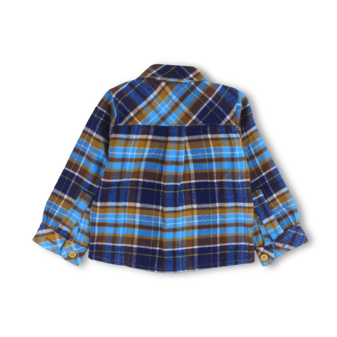 Baby Boys Wool Shirt – Checkered Print