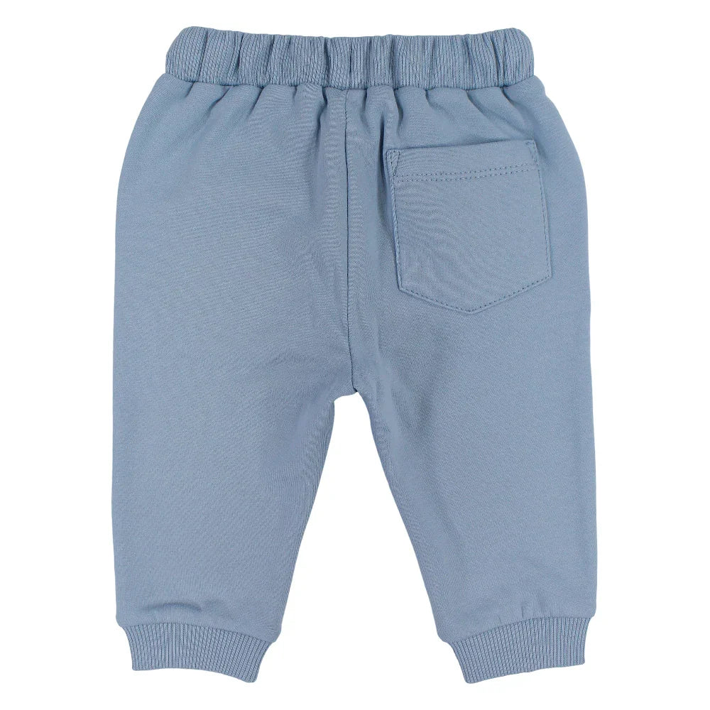 Baby Boys Cotton Sweatpants – Light Blue