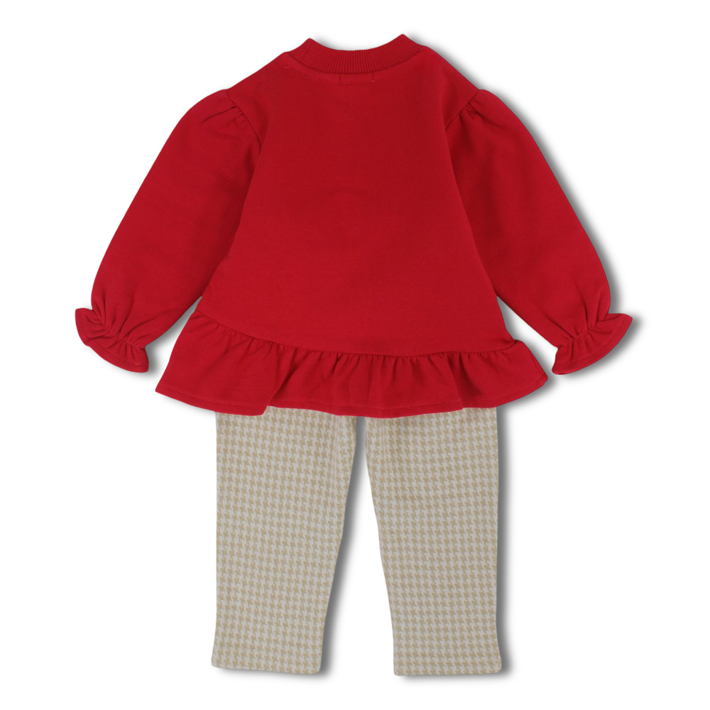 Girls Cotton 2-Piece Outfit Set - Bear Design