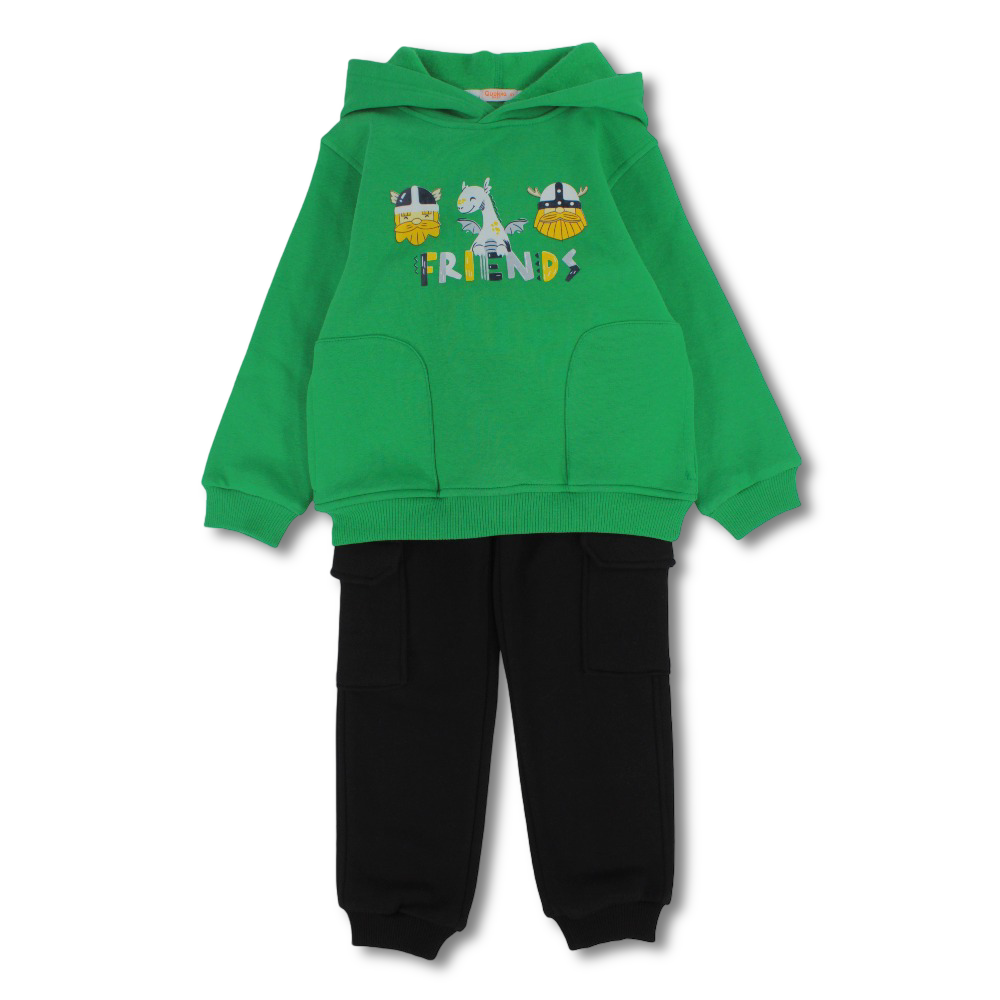 Boys Cotton Two-Piece Outfit Set - “Friends” Design
