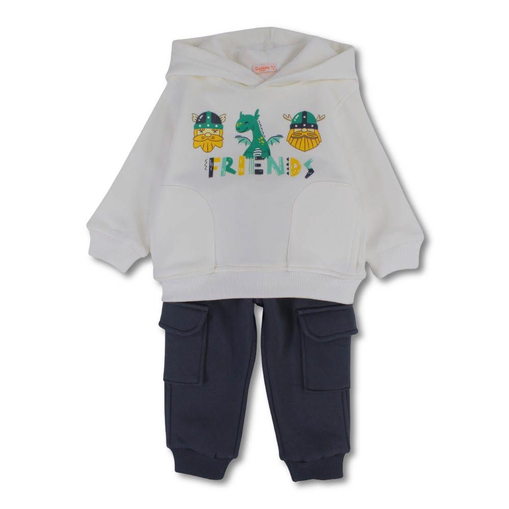 Boys Cotton Two-Piece Outfit Set - “Friends” Design