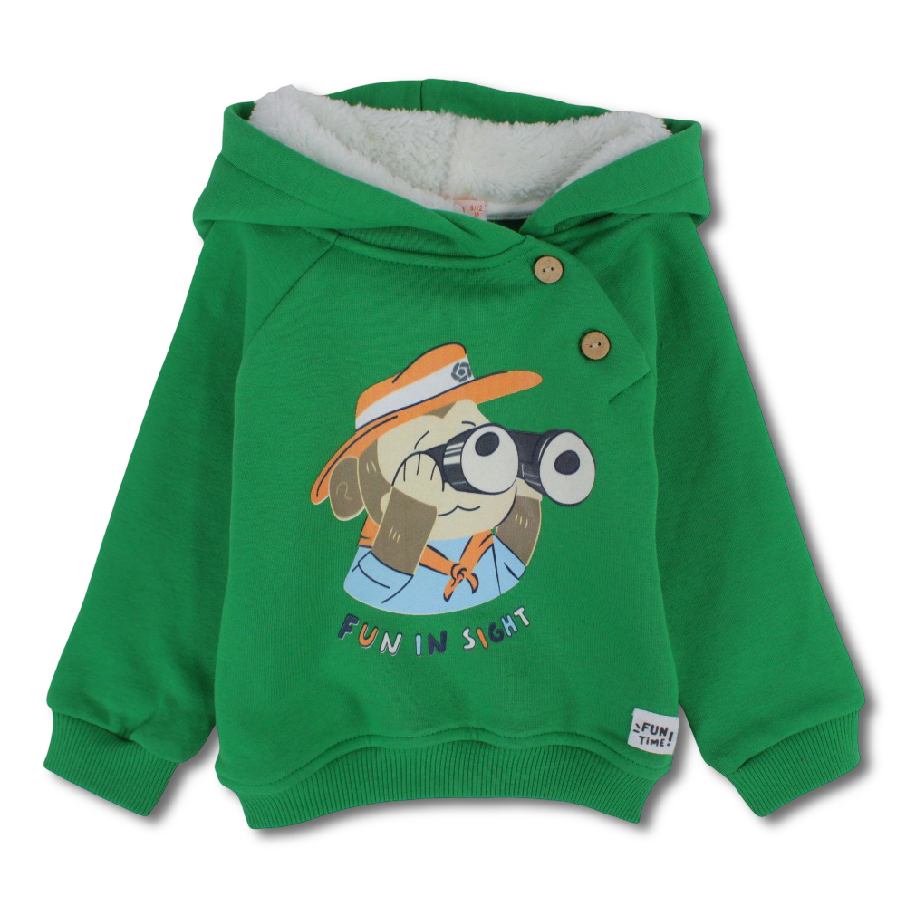 Boys Cotton Hoodie - “Fun in Sight” Design