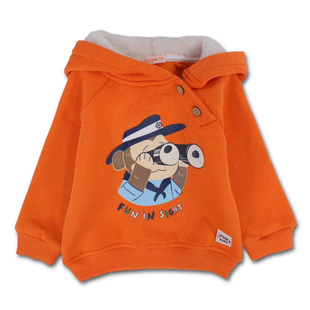 Boys Cotton Hoodie - “Fun in Sight” Design
