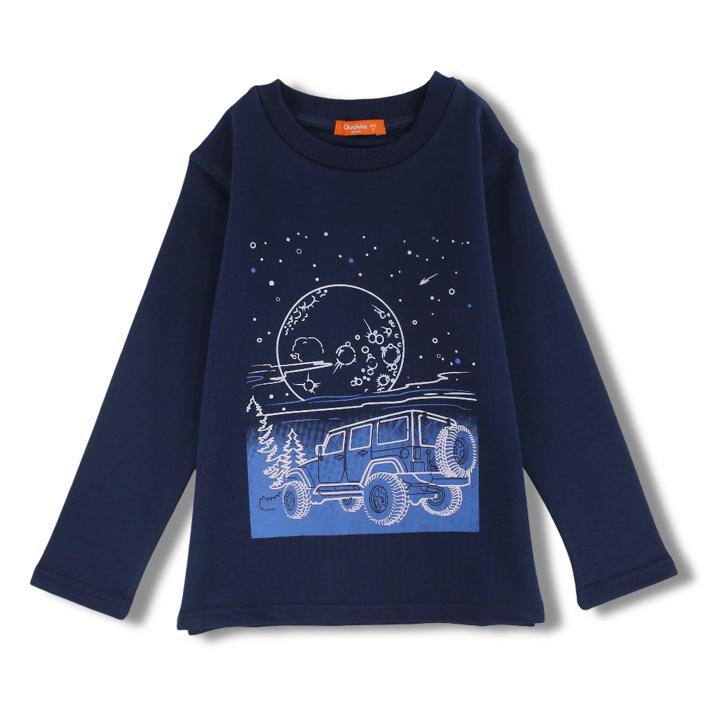 Boys Cotton Sweatshirt - Car Print