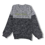 Boys Wool Pullover – Dark Grey with “Born to Skate” Design