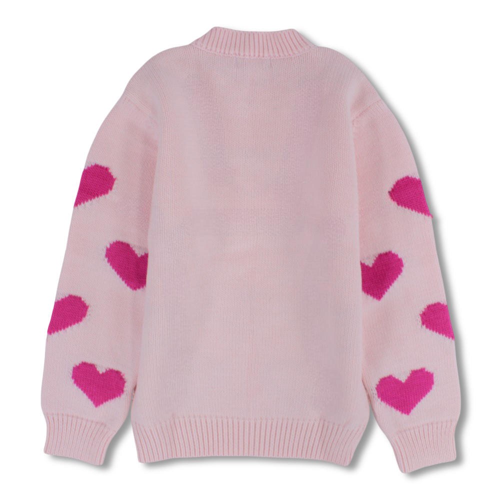 Girls Wool Pullover – Hearts Design