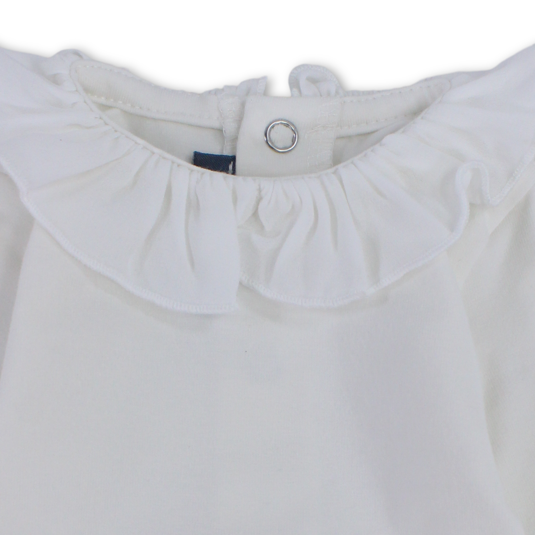 Baby Girls Cotton Bodysuit – Off-White