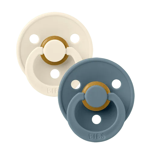 BIBS Color Baby Pacifier 2-Pack Latex Size 2 – Ivory/Petrol