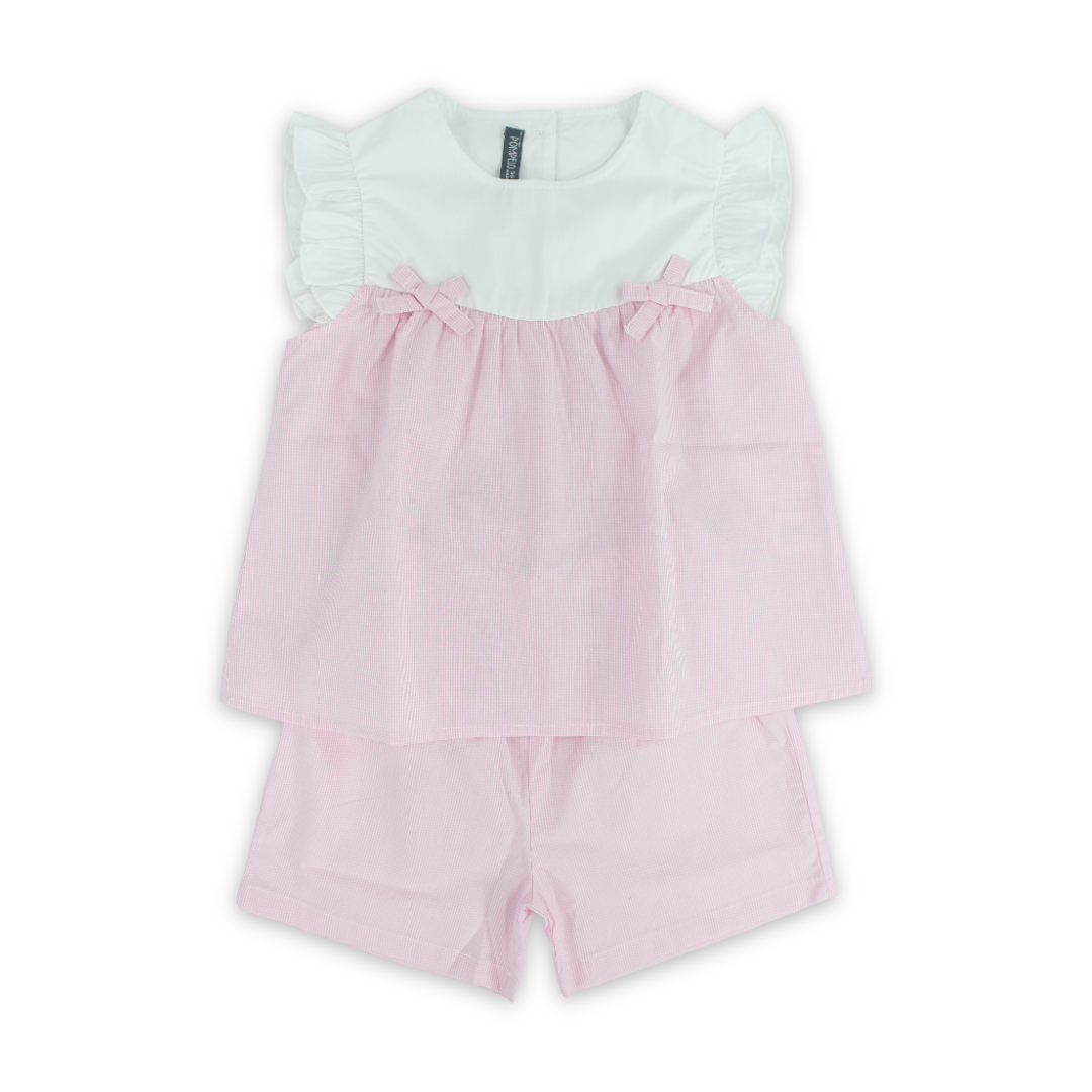 Baby Girls Cotton Outfit Set – Rose - Clothing - Pompelo