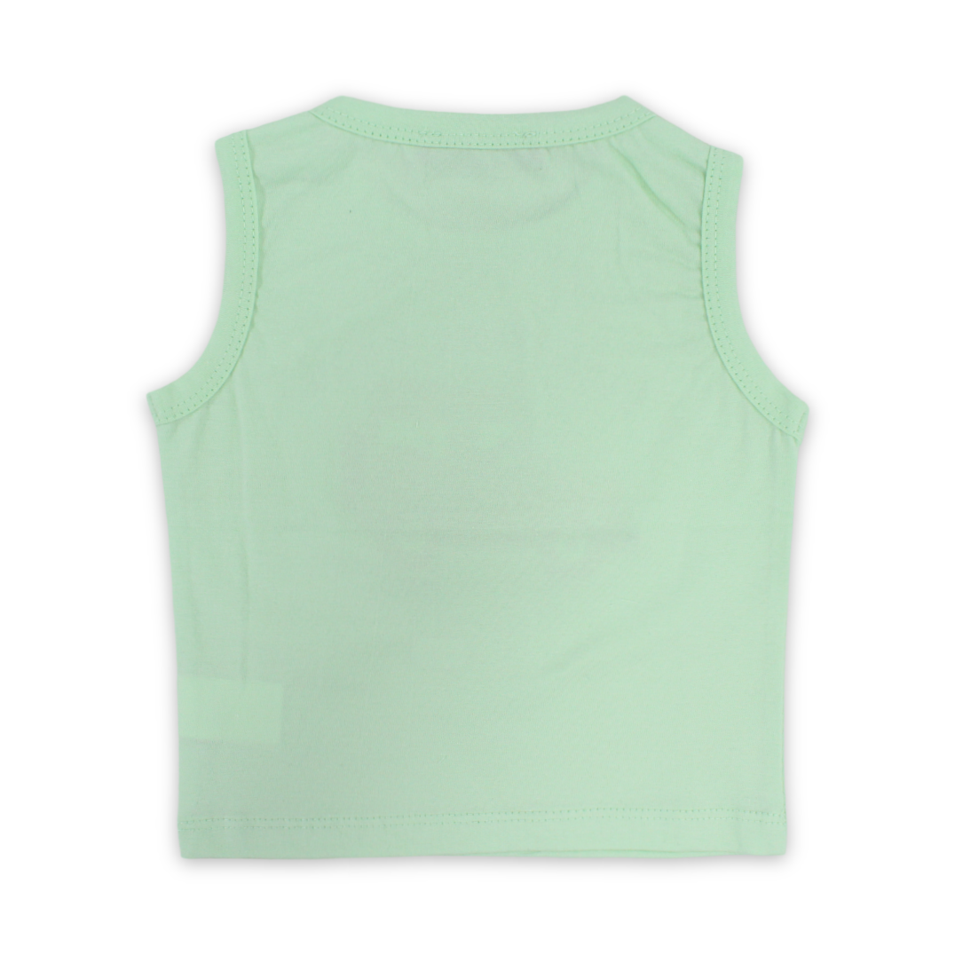 Baby Boys Cotton Sleeveless T-Shirt – "Dino-Mite Road" Print