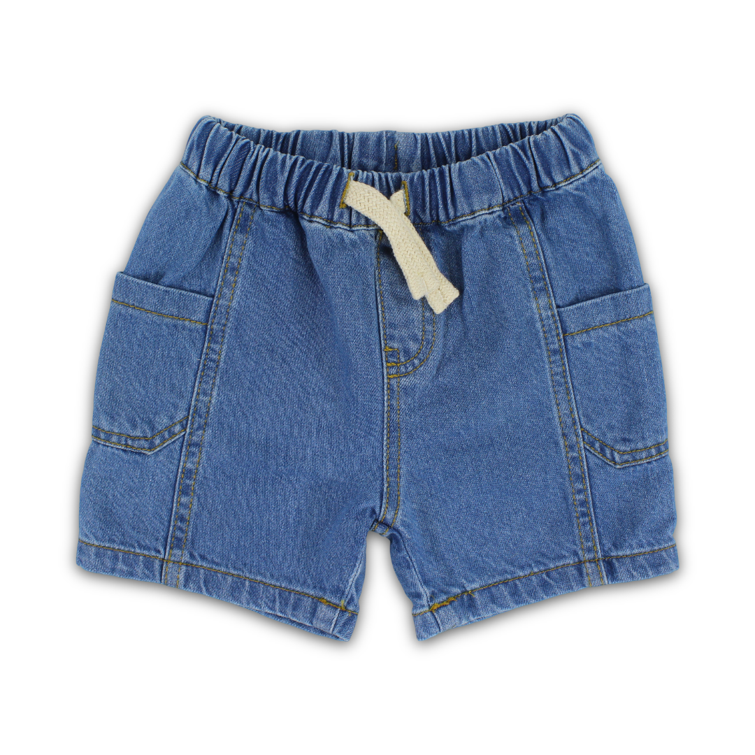 Baby Boys Cotton Denim Shorts – Blue - Clothing - Pompelo
