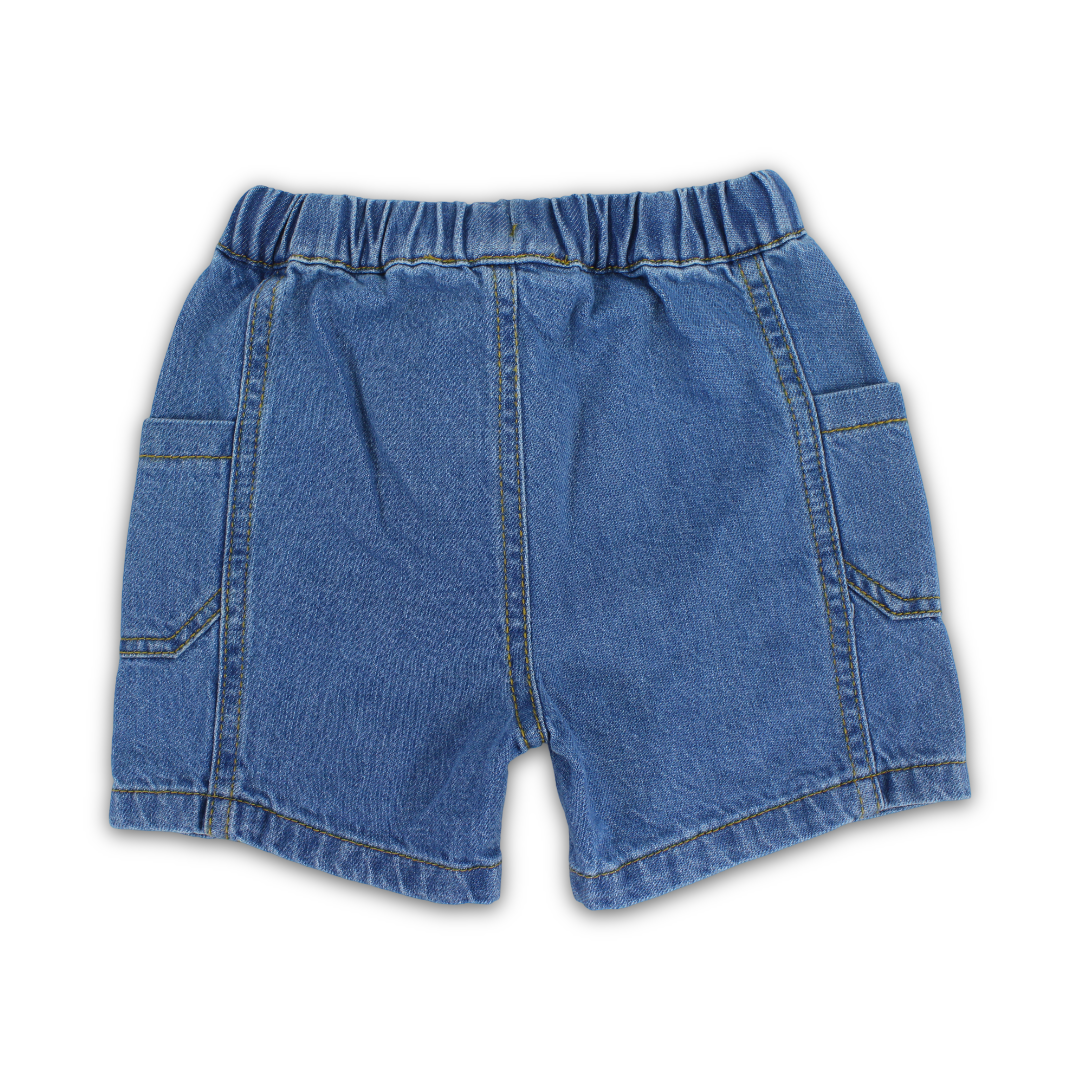Baby Boys Cotton Denim Shorts – Blue