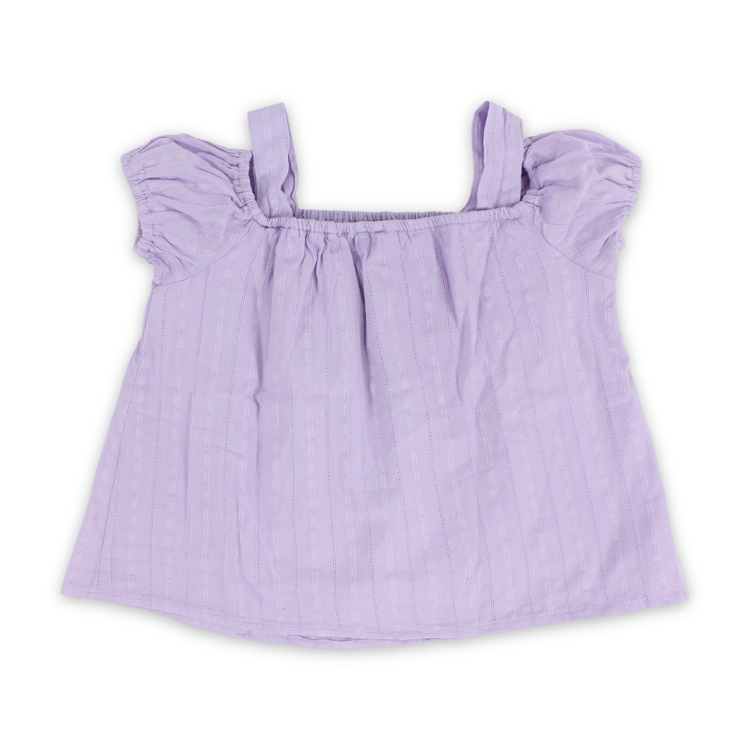 Girls Cotton Blouse – Lilac - Clothing - Pompelo